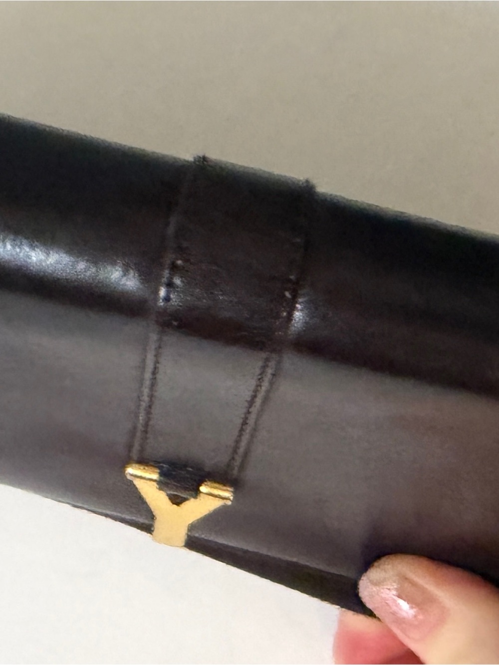 Saint Laurent Dark Brown Leather Wallet with Gold Y Hardware - Picture 3 of 15
